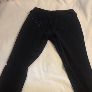 Black Skinny Pants with Embellished Pockets